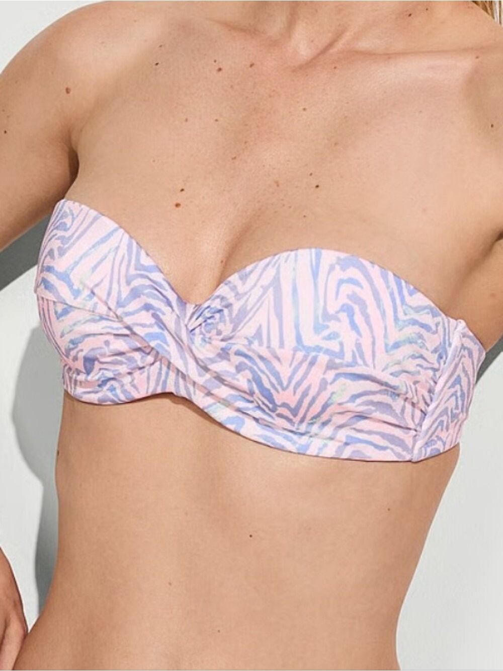 Victoria's Secret Swim Twist Push-Up Bandeau Bikini Top Sz 34DD NWT